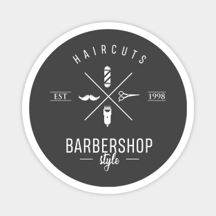 Hipster Barbershop Logo Magnet